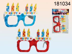 Okulary papierowe Happy Birthday (4 szt)